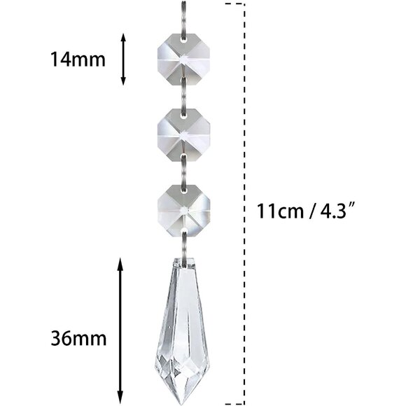 30pk Crystal Ornaments for Christmas Tree Acrylic Hanging Crystals Decor - Picture 2 of 8